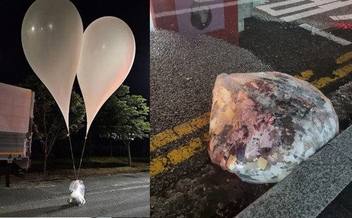 দ. কোরিয়ায় আবারও ময়লাভর্তি ৬০০ বেলুন পাঠাল উ. কোরিয়া 