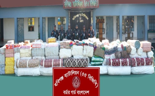 হবিগঞ্জে সাড়ে ৩ কোটি টাকার ভারতীয় শাড়ি-কসমেটিকস জব্দ 