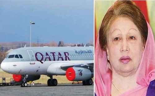 কাতারের এয়ার অ্যাম্বুলেন্সে দেশে ফেরার পথে খালেদা জিয়া 