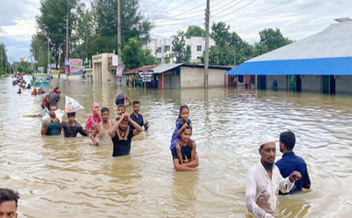 চার বিভাগে ভারি বৃষ্টি, ১২ জেলায় বন্যার শঙ্কা 