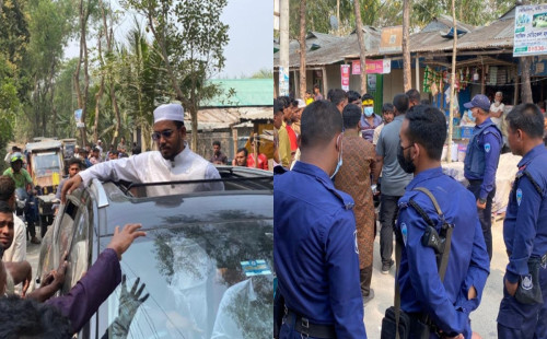 ক্ষতিগ্রস্ত এলাকা পরিদর্শনে গিয়ে হামলার মুখে এমপি হান্নান মাসউদ 