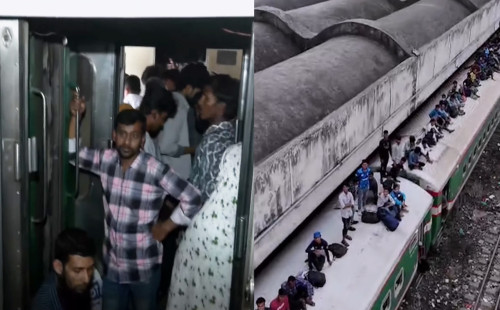 ছুটির প্রথমদিনে অতিরিক্ত যাত্রী নিয়েই ঢাকা ছাড়ছে ট্রেন 